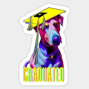 Paw-some Graduate - Dog with Graduation Cap Sticker